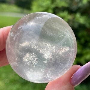 White Fluorite Sphere with Rainbows - #80